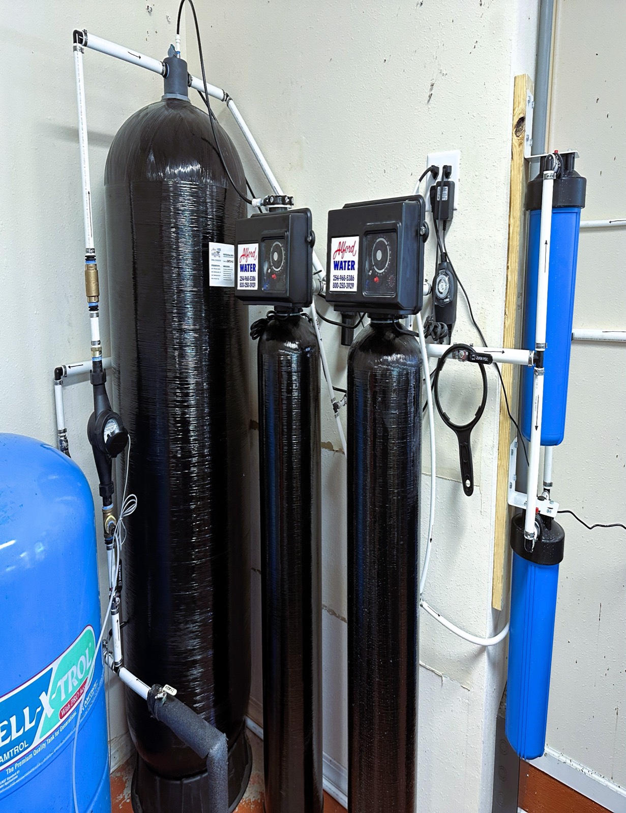 Alford-branded custom multi-tank water treatment build.